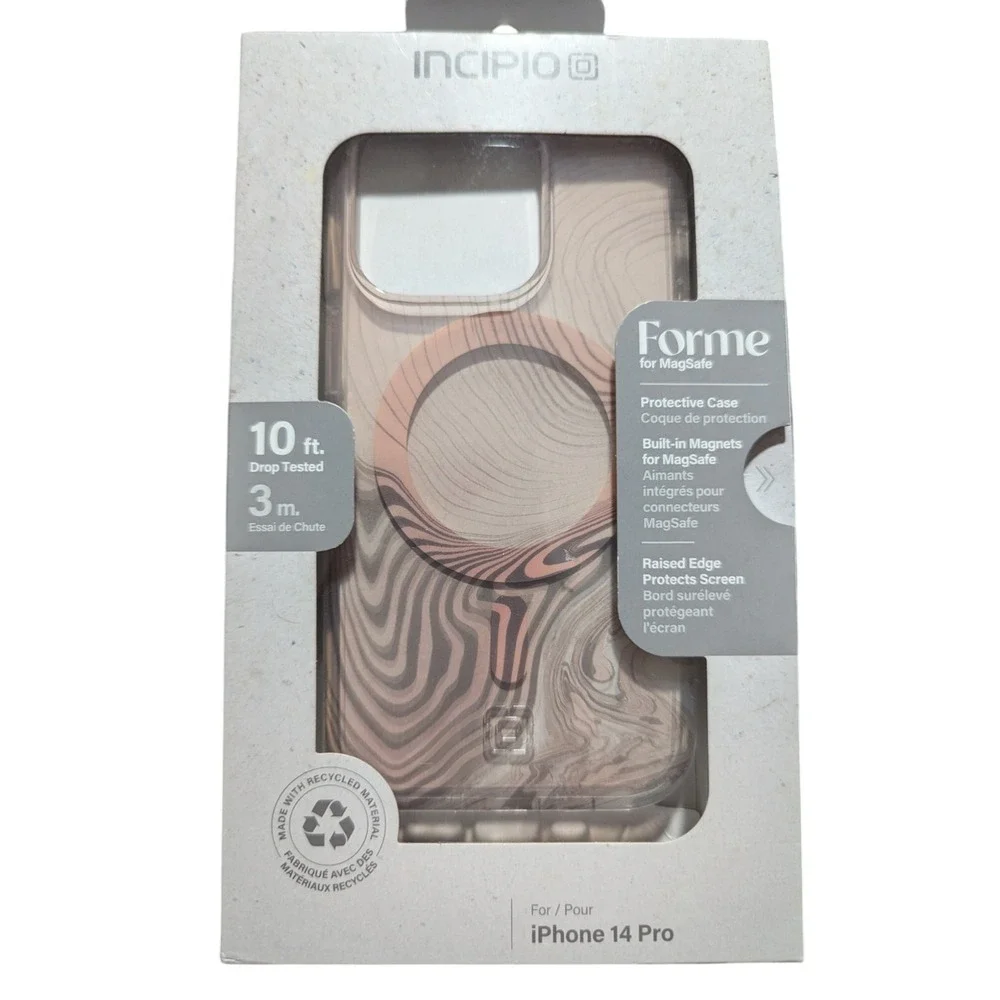 Nn4-O Incipio - Forme Protective MagSafe Case for iPhone 14 Pro Topographic Pink